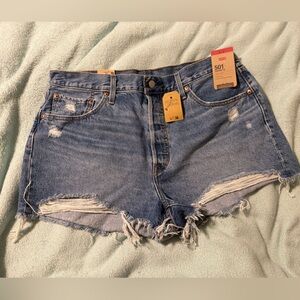 Levi's Distressed Blue Jean Shorts